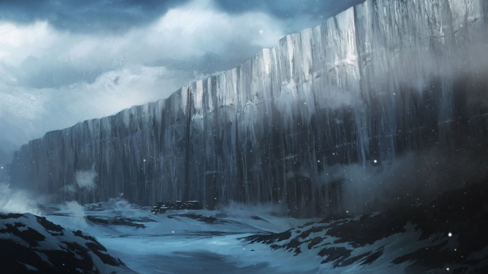 Game Of Thrones The Wall fantasy art artwork winter cold temperature 2k