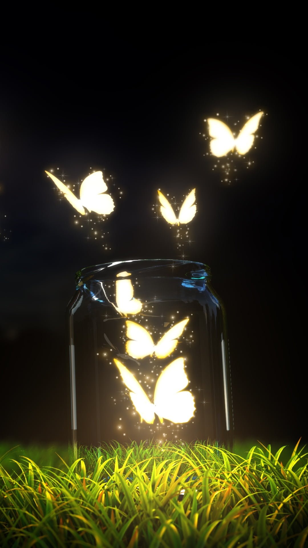 Glowing Butterflies lighted butterflies Animals Butterfly
