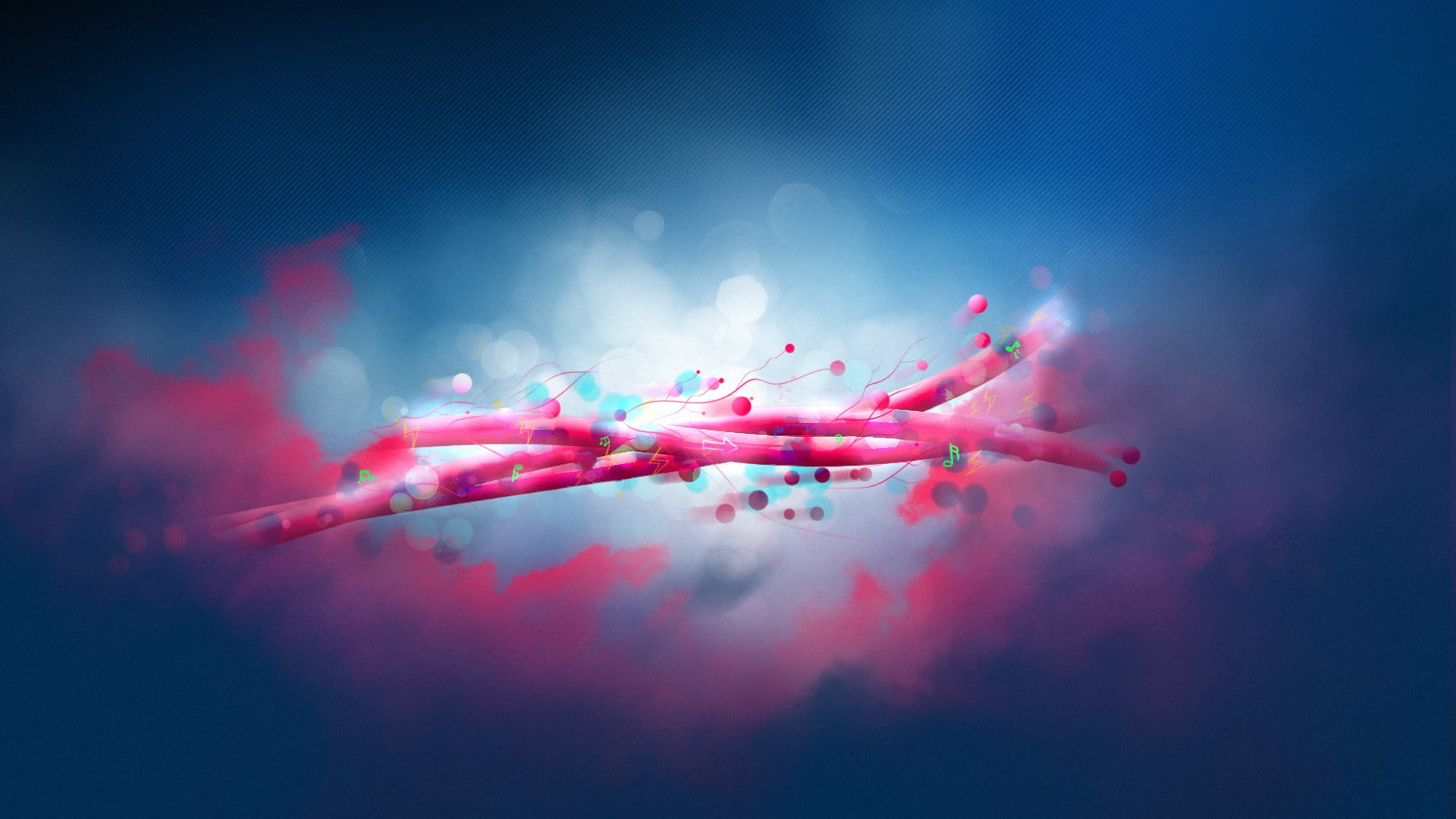 pink and blue nerve painting artwork abstract digital art 2k
