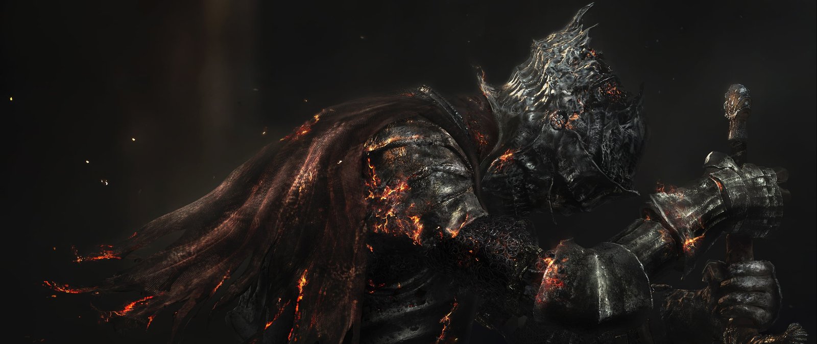 armored warrior holding sword illustration ultra wide Dark Souls 2k