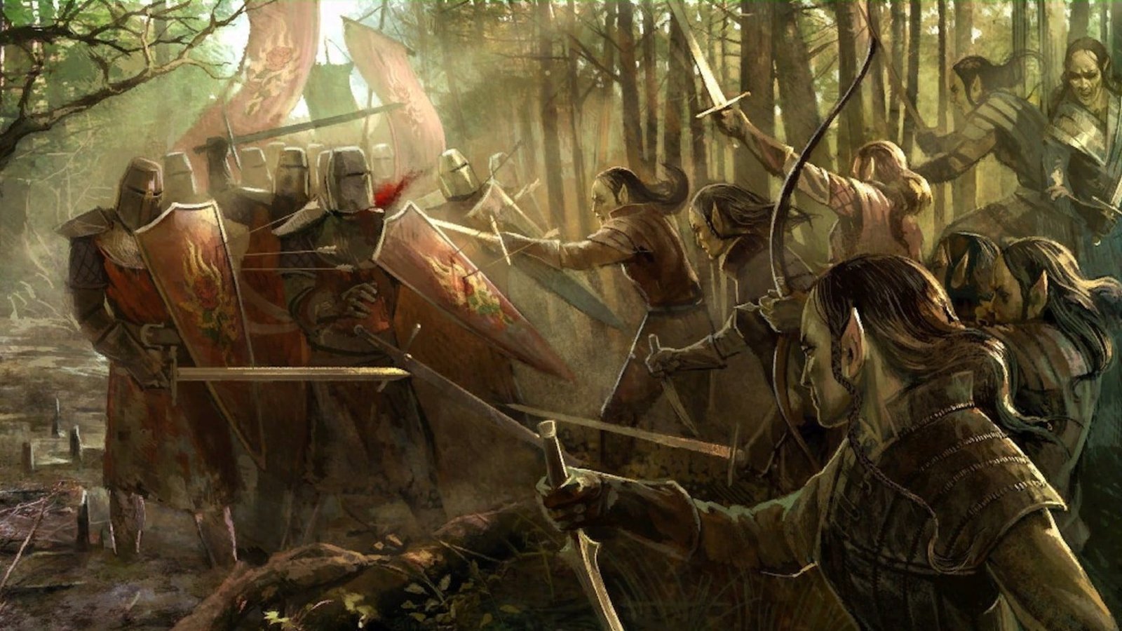 army with people digital wallpaper The Witcher video games 2k