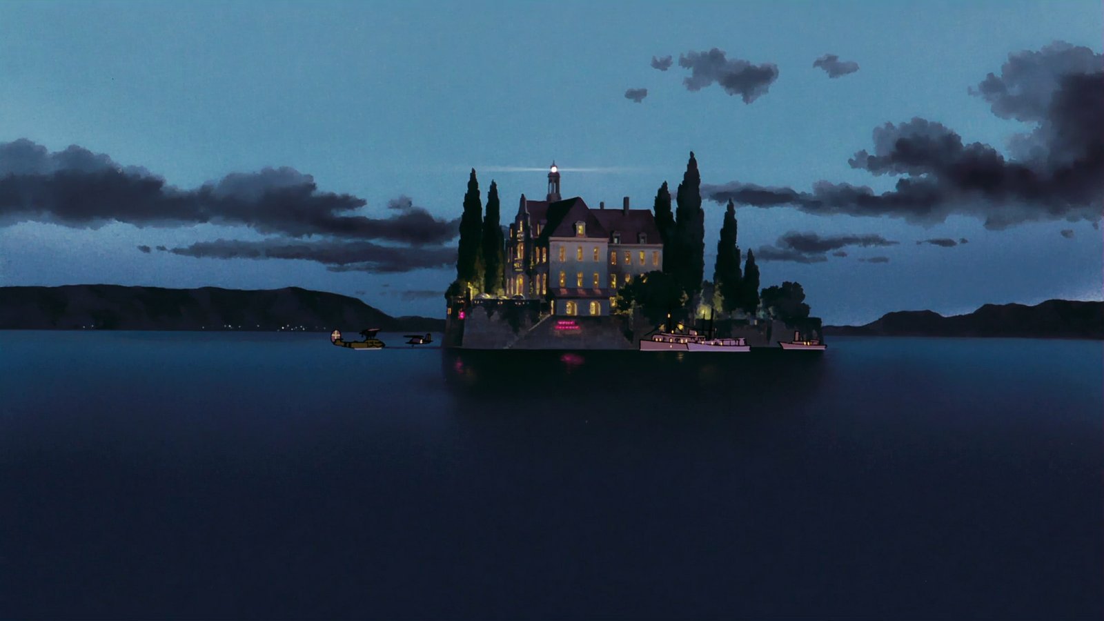 Porco Rosso Studio Ghibli anime sky water cloud 2k
