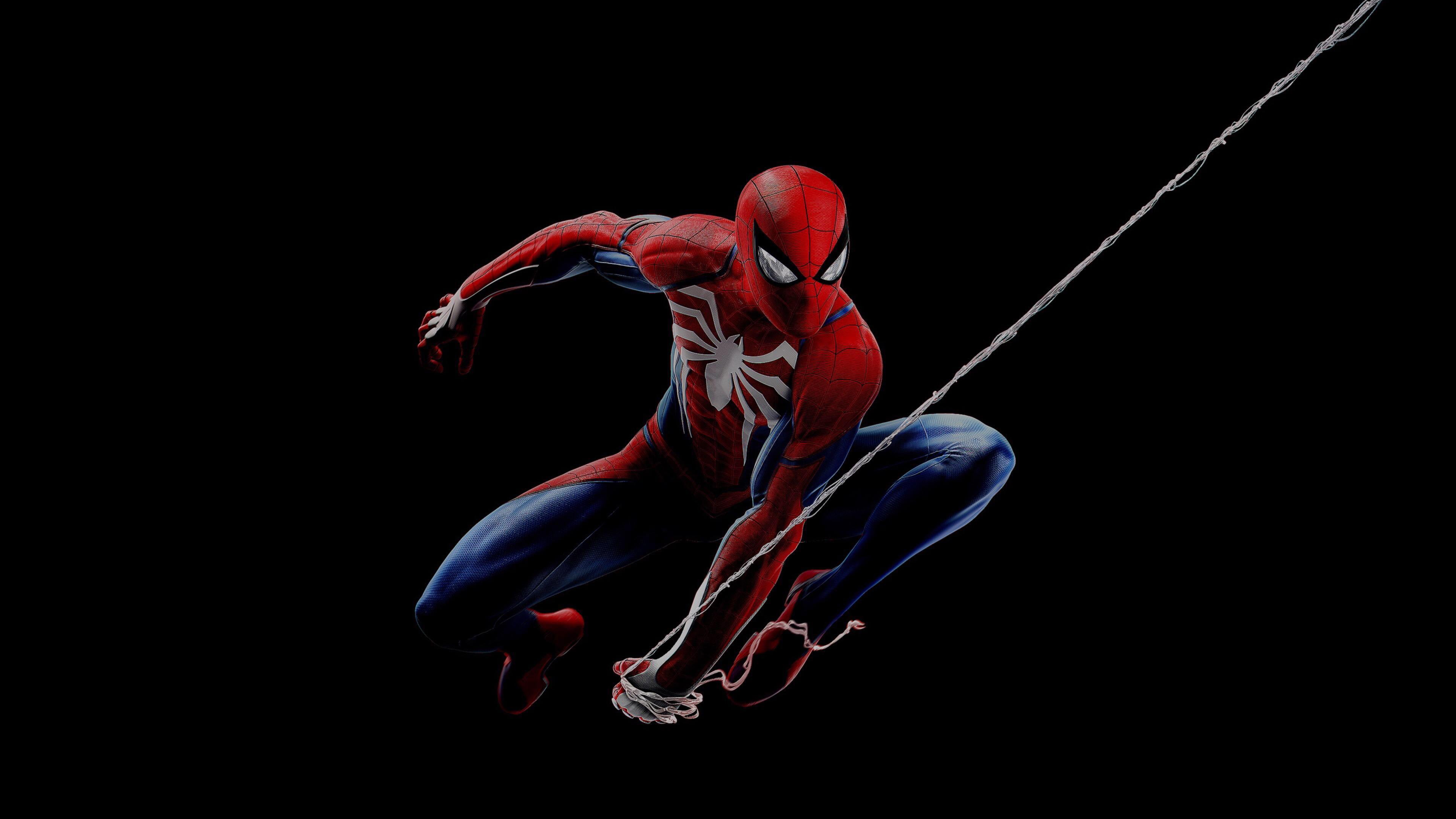 spiderman games hd ps black background 2k 4k