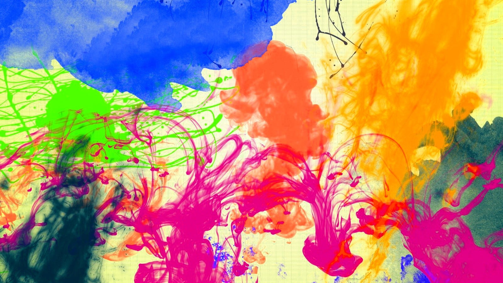 assorted color abstract painting paint in water colorful digital art 2k