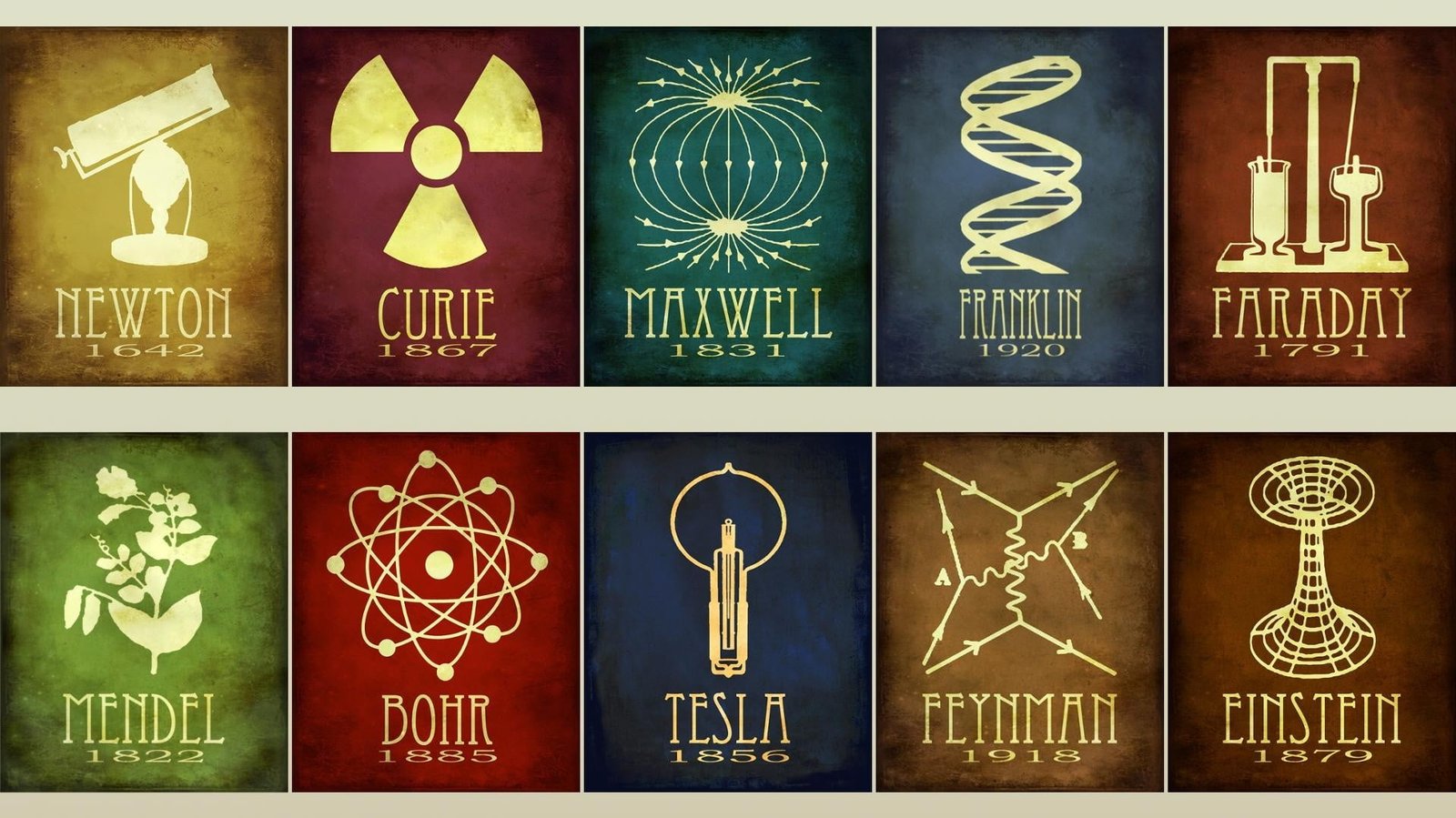 assorted color symbols illustration scientists science Isaac Newton 2k
