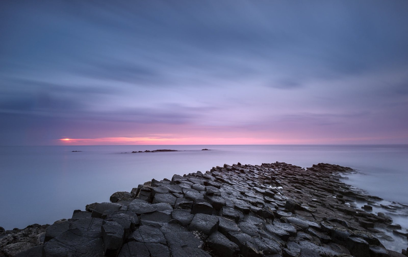 rock formation on body of water nature landscape Giant's Causeway 2k