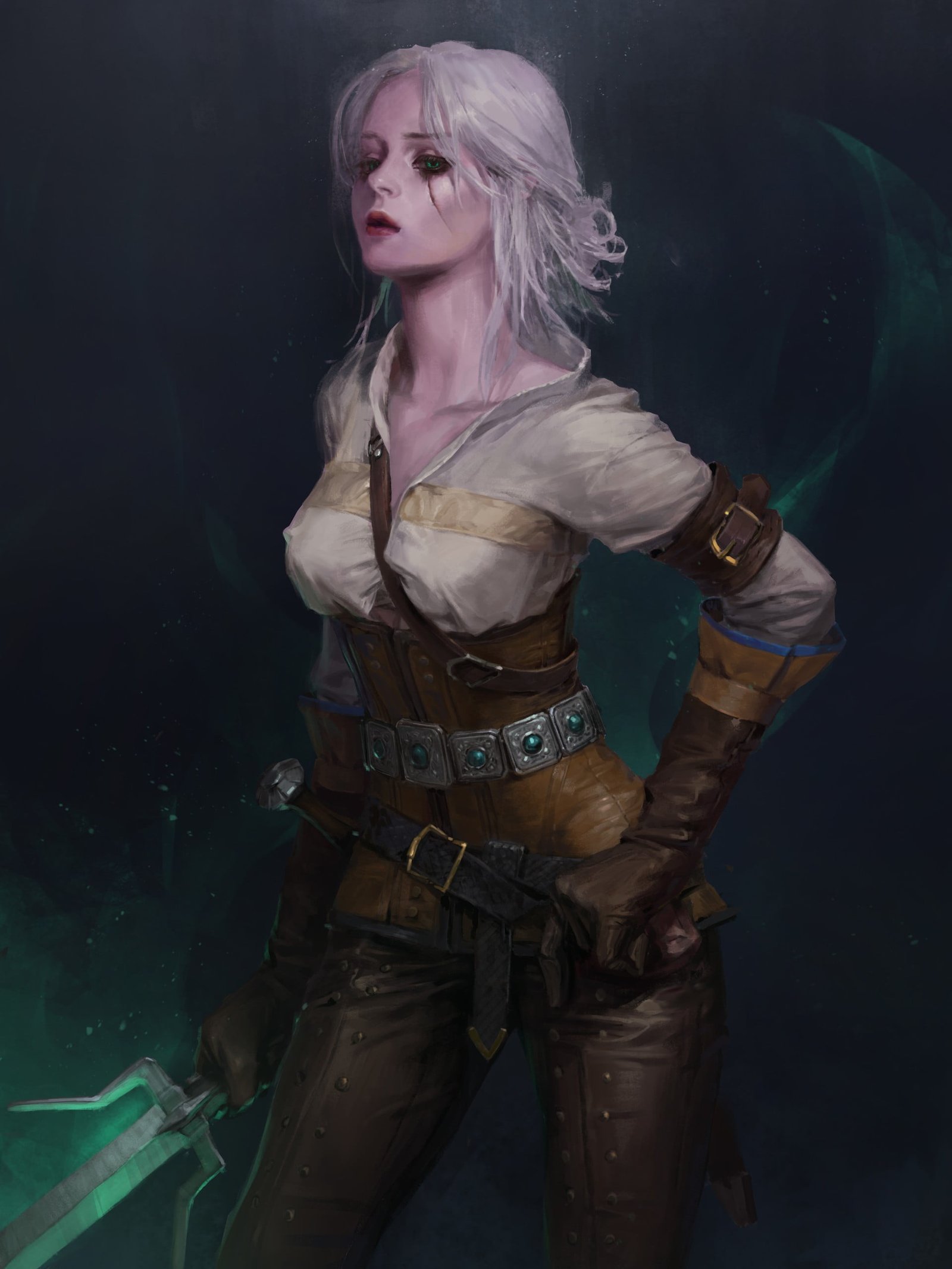 The Witcher 3 illustration fantasy art Wild Hunt 2k