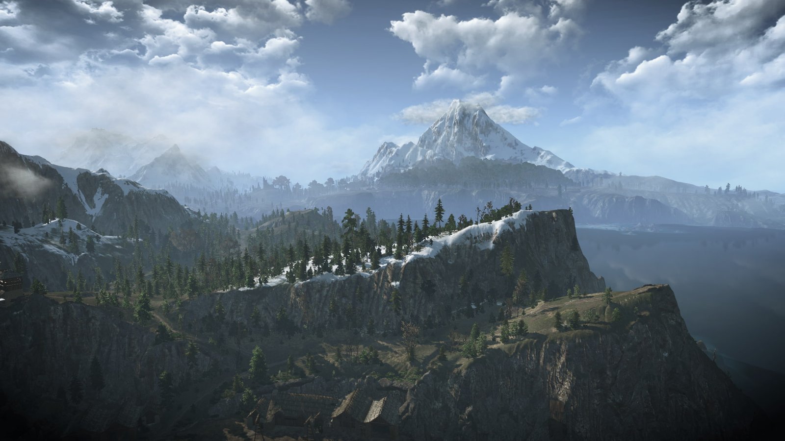 The Witcher 3 Wild Hunt video games mountain cloud sky 2k