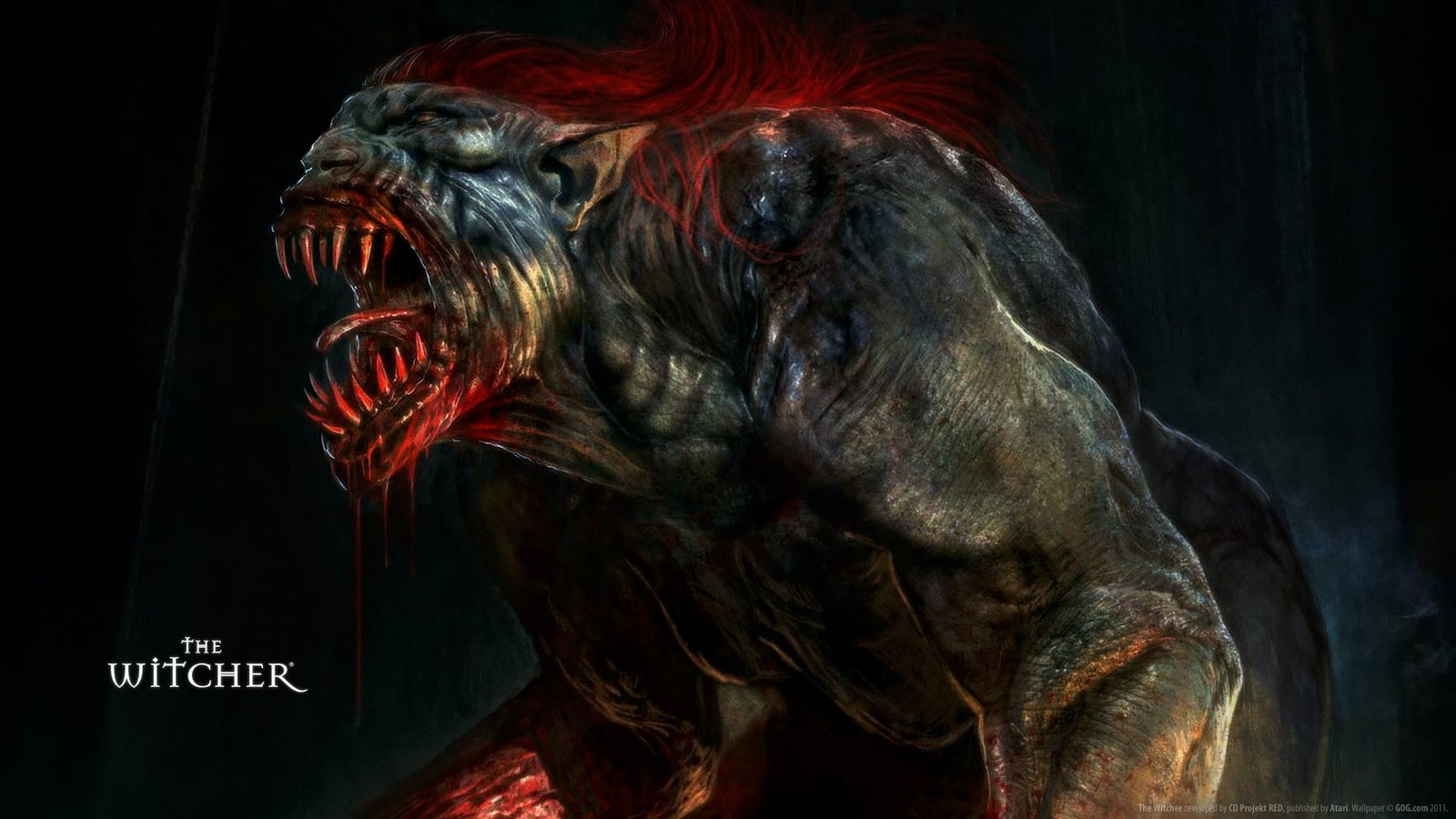 the witcher mammal indoors black background close up no people 2k