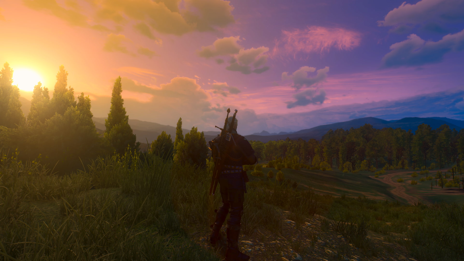 The Witcher 3 Wild Hunt Geralt of Rivia sky 2k