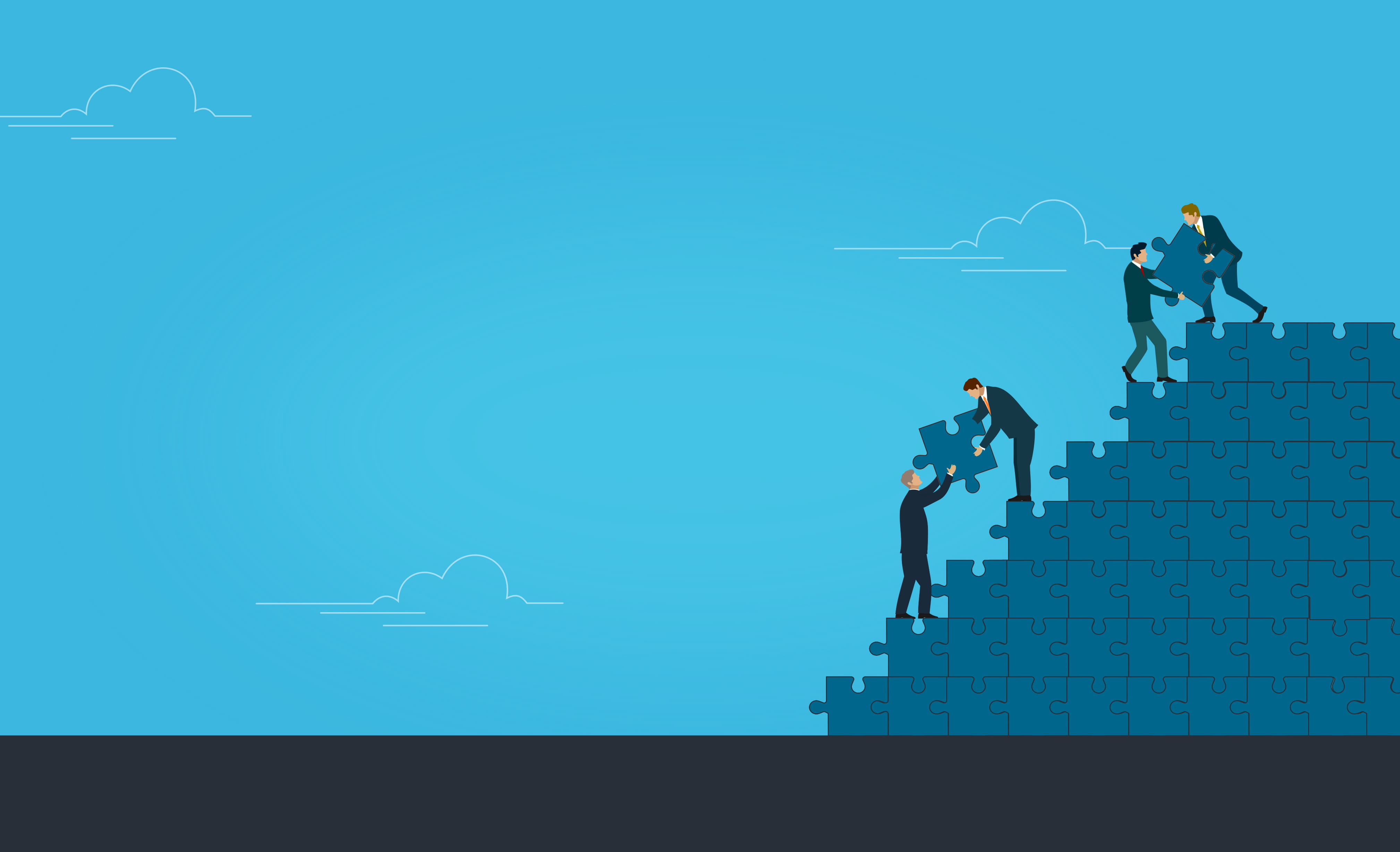 Teamwork Concept Jigsaw With Copyspace abstract background 2k 4k