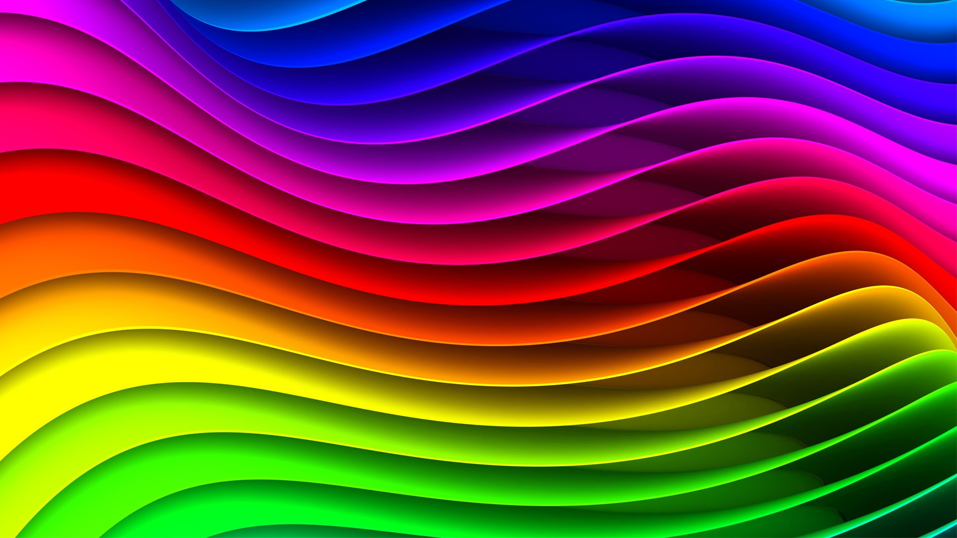 The abstract striped waveform the colors of rainbow blue red and green wallpaper 2k