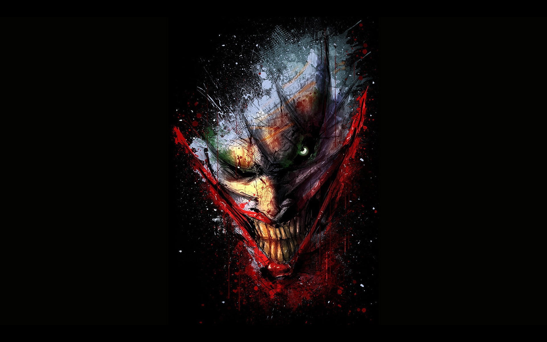 The Joker painting Batman red black Color backgrounds abstract 2k