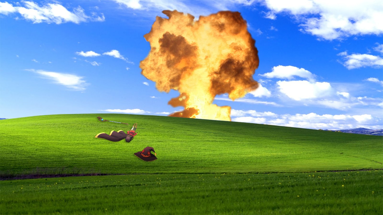 Windows XP desktop wall paper Kono Subarashii Sekai ni Shukufuku wo 2k