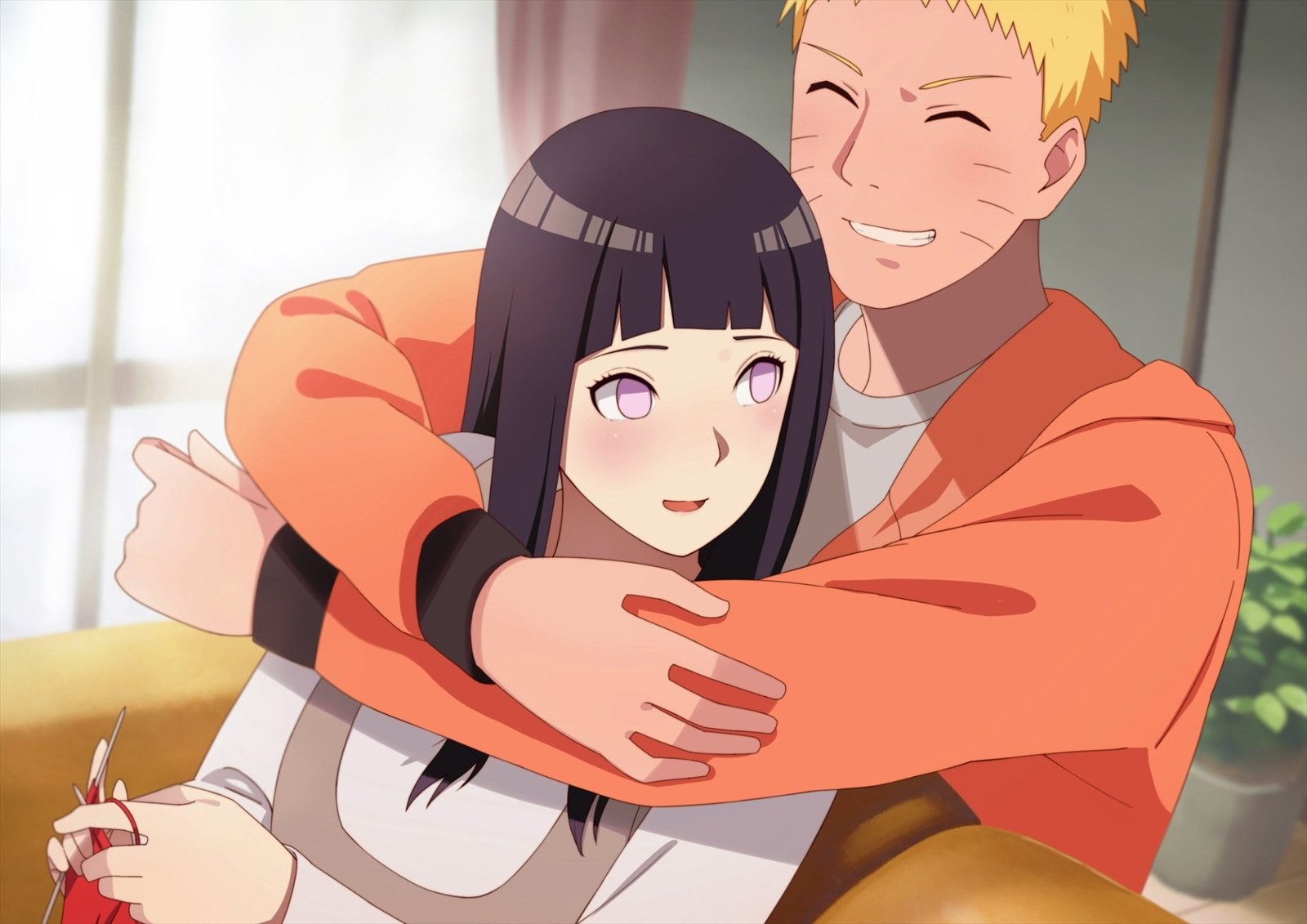 Uzumaki Naruto beside black haired female character digital wallpaper 2k