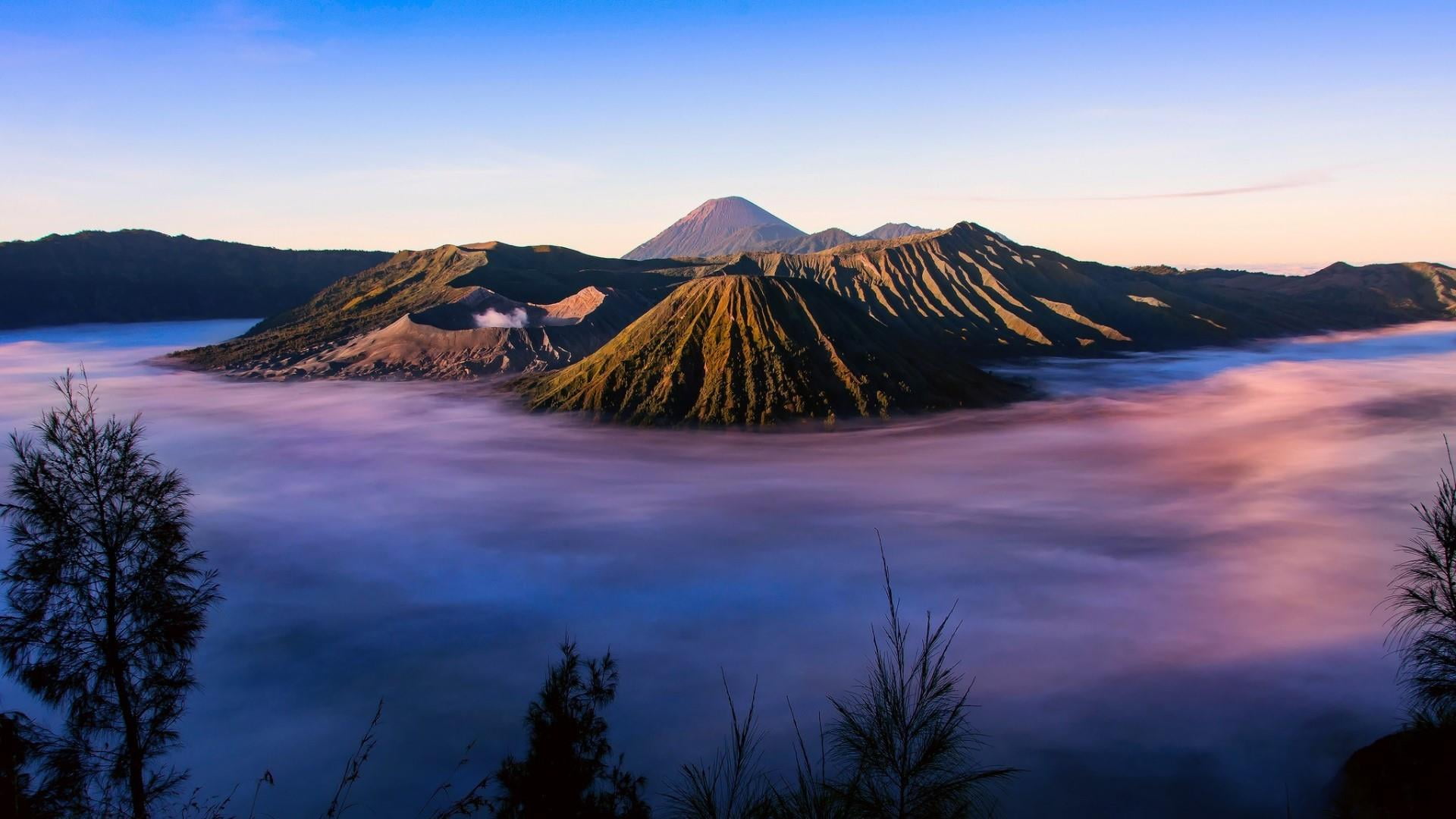 volcano mount bromo indonesia java scenery dawn 2k