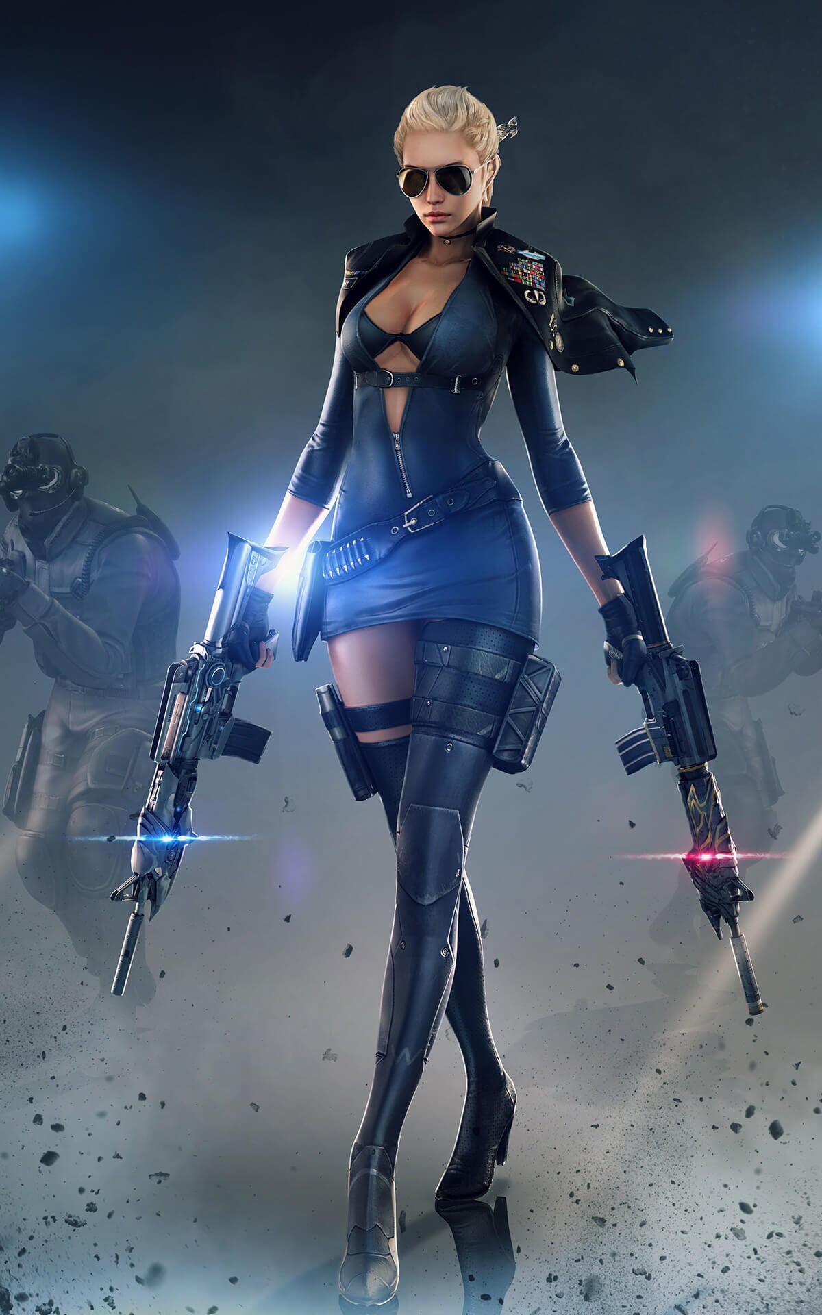 woman holding two rifles digital wallpaper CrossFire PC gaming