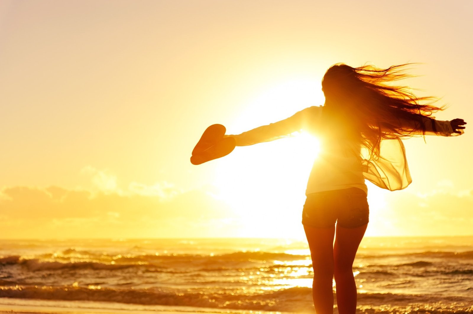 women model beach sea Sun sky sunset one person water 2k