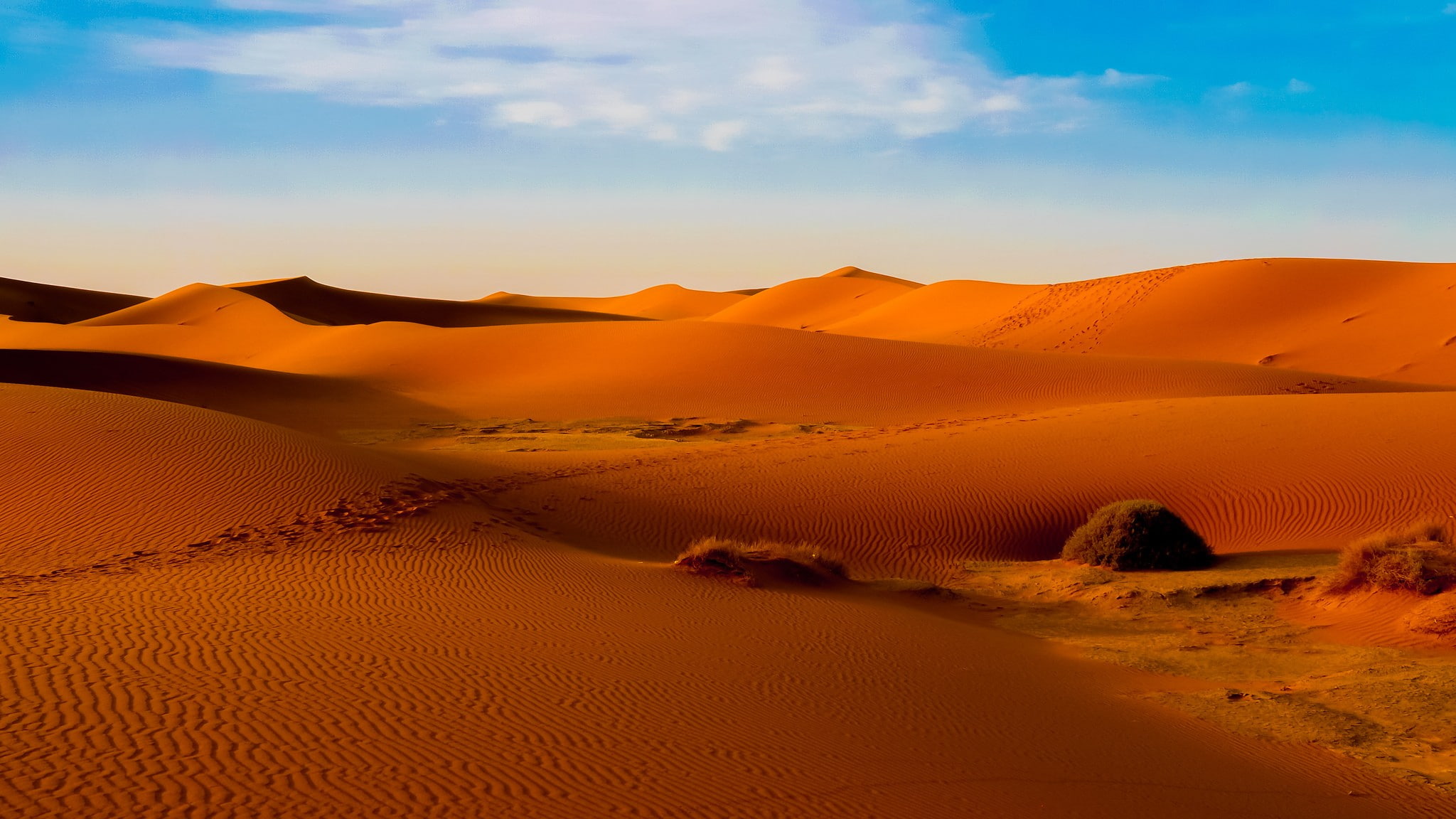 Desert Nature Landscape Dune Sand Sahara Morocco 2k