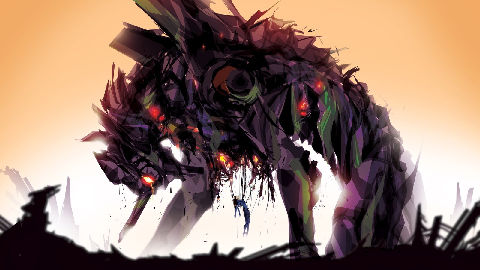 Genesis Evangelion anime poster Neon mech 2k