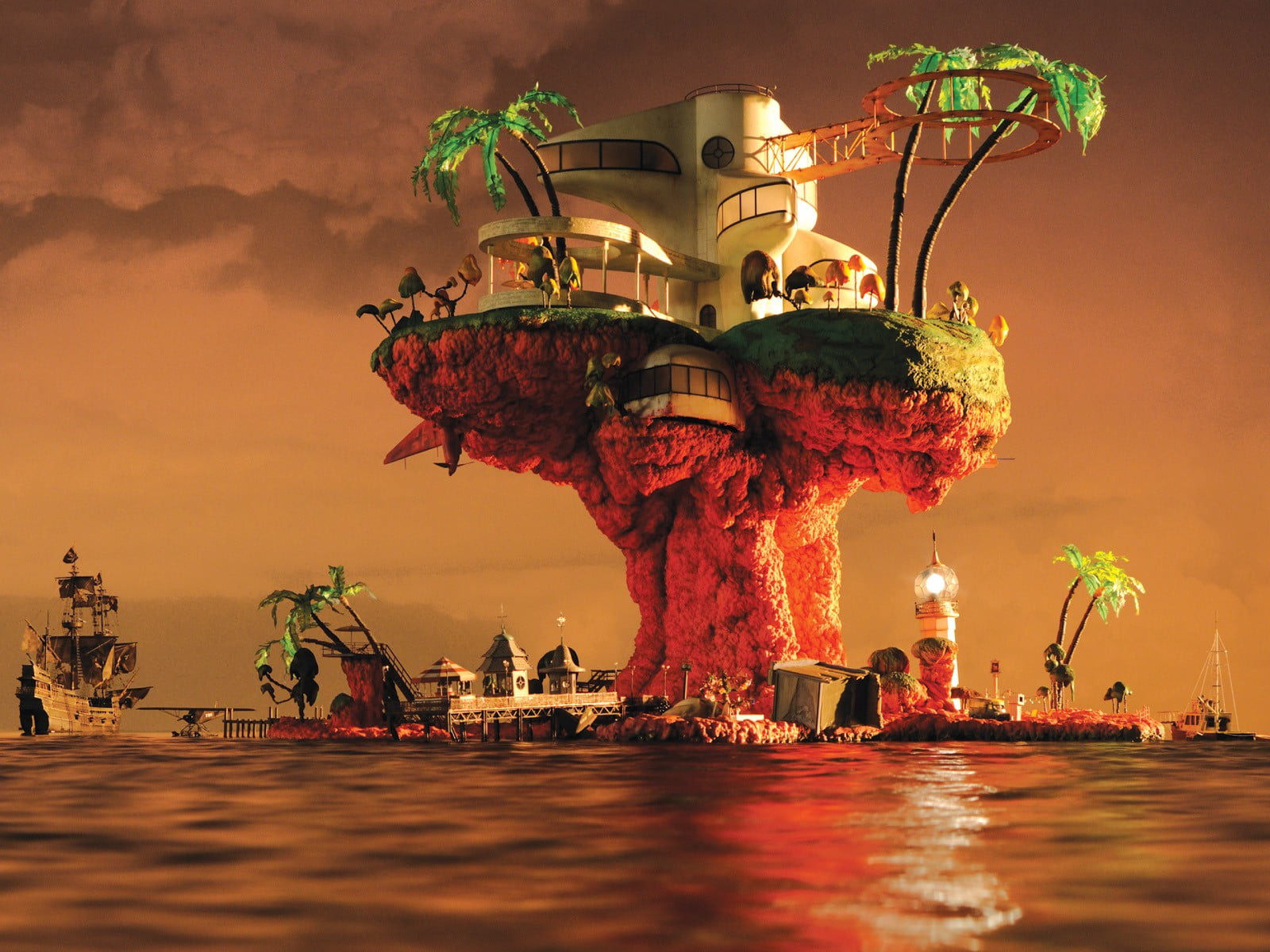 Gorillaz Plastic Beach album covers Jamie Hewlett water 2k