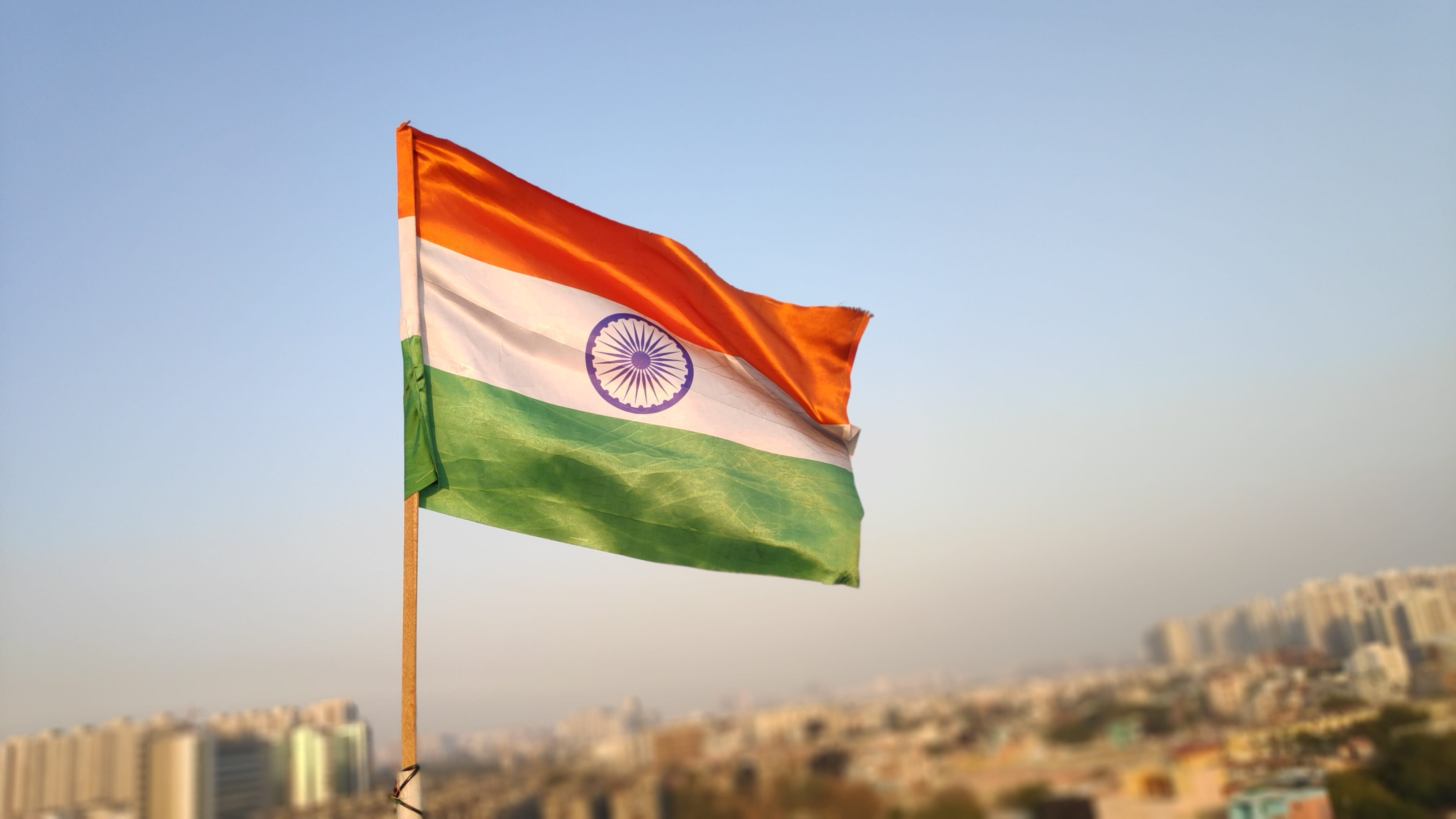 india indian flag national saffron tricolour democracy 2k 4k