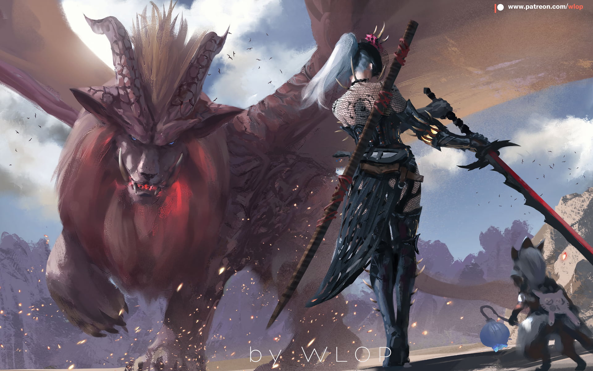 Monster Hunter World wallpaper digital art artwork women fantasy 2k