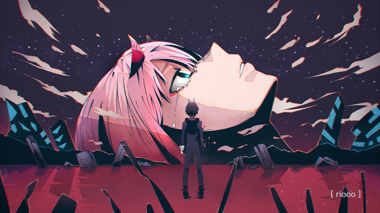neon genesis evangelion zero two darling in the franxx crossover 2k