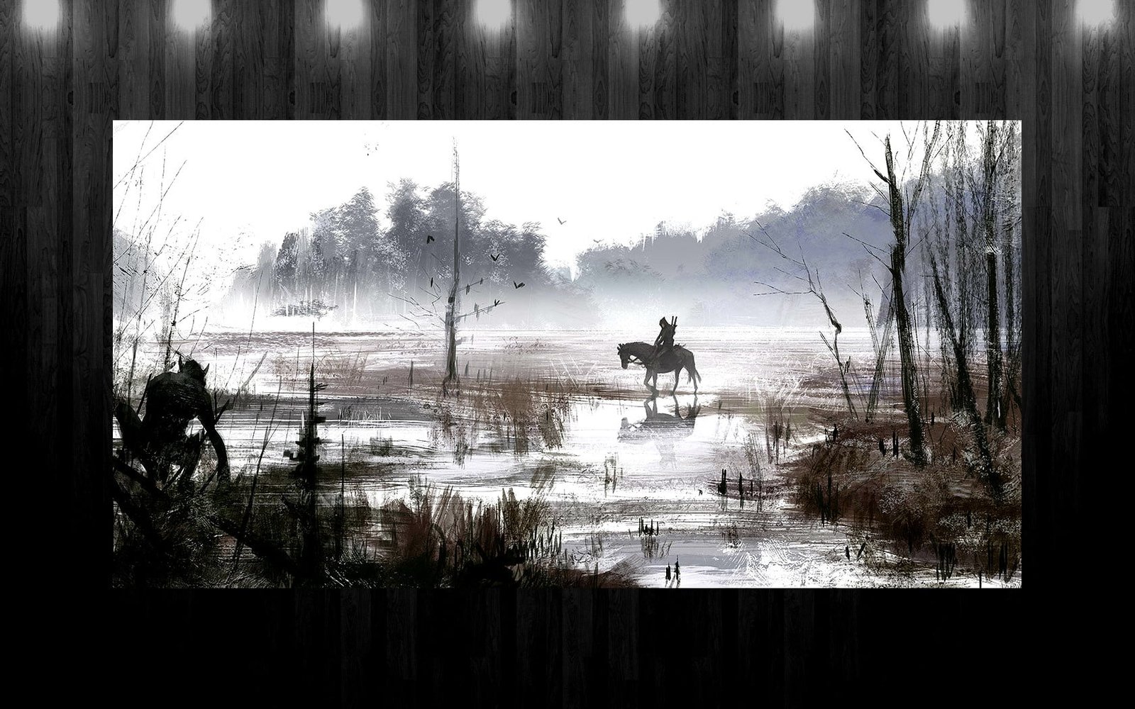 painting of person riding a horse The Witcher 3 Wild Hunt video games 2k
