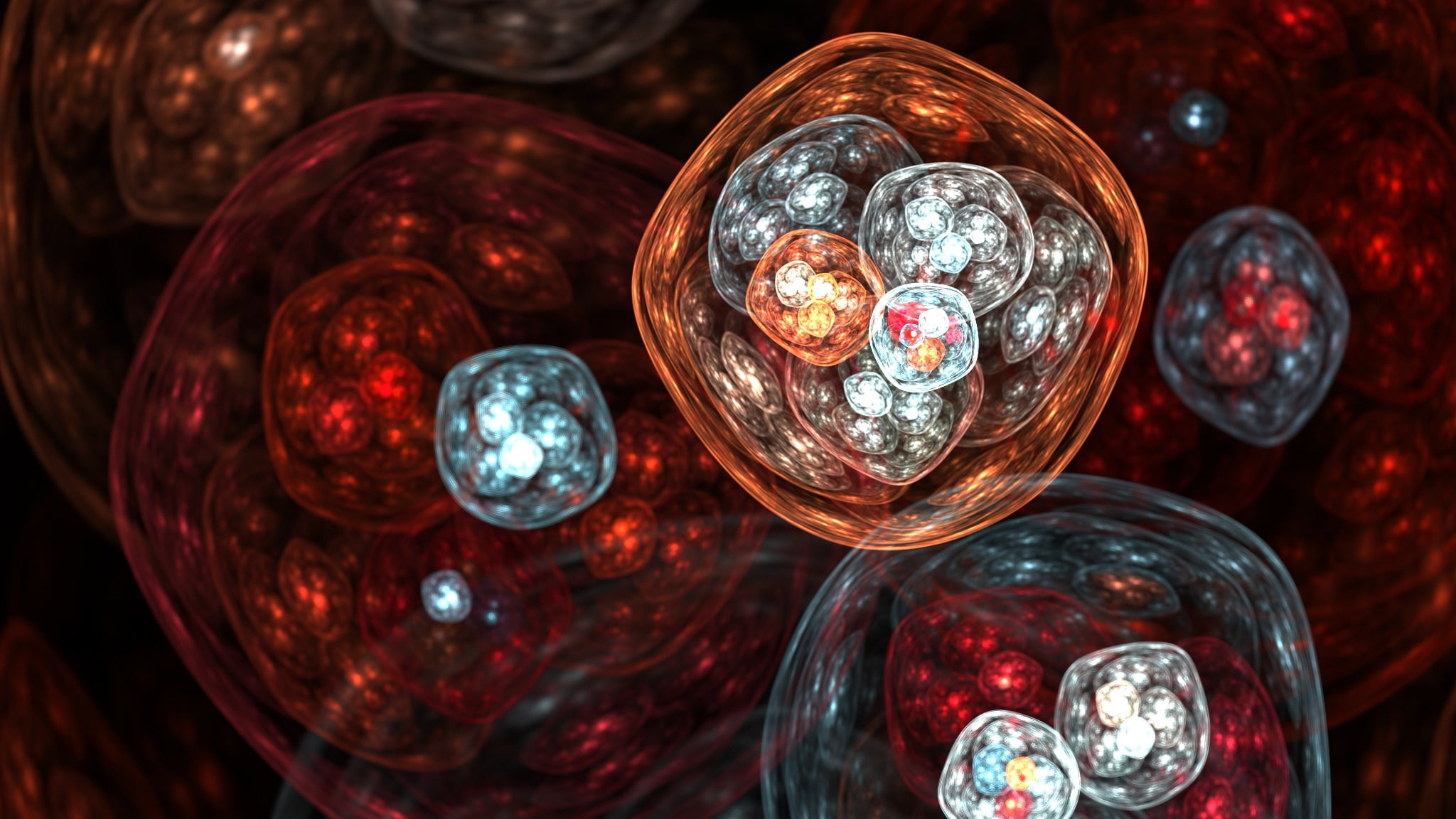 red orange and white abstract painting fractal colorful digital art 2k