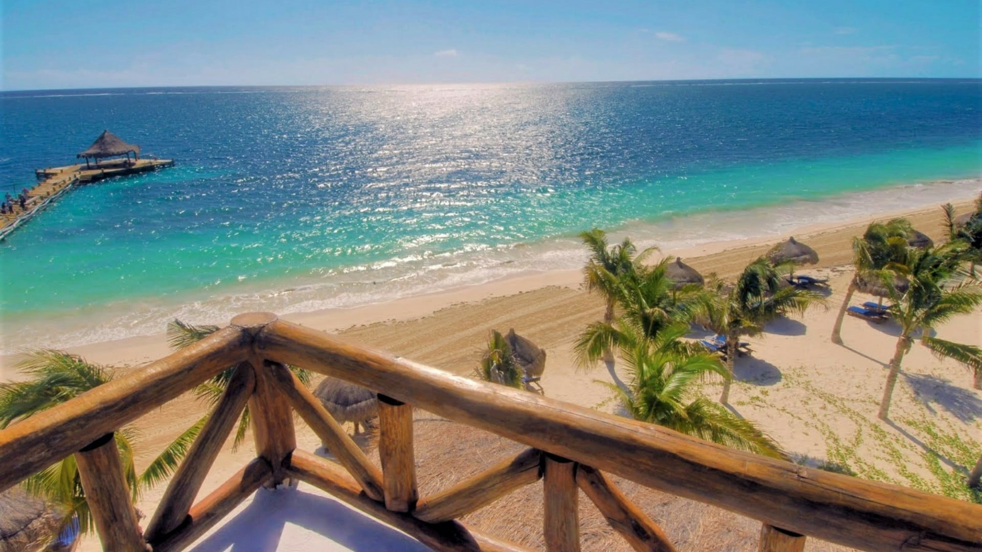 shore mexico puerto morelos ceiba del mar beach horizon 2k