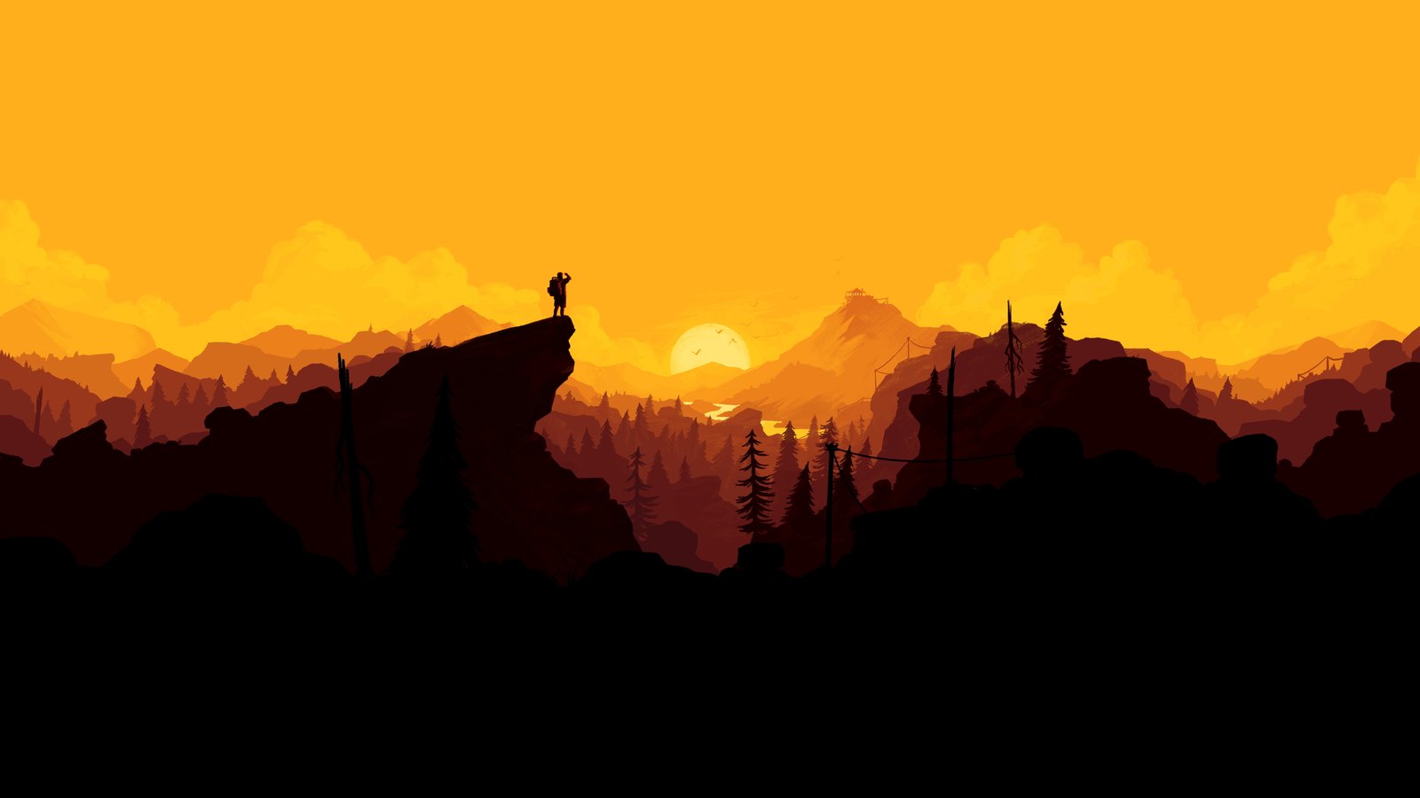 silhouette of person on edge cliff simple background 2k 4k 5k