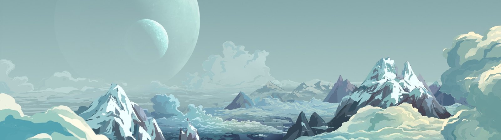 snow space art planet nature artwork sky clouds mountains 2k 4k