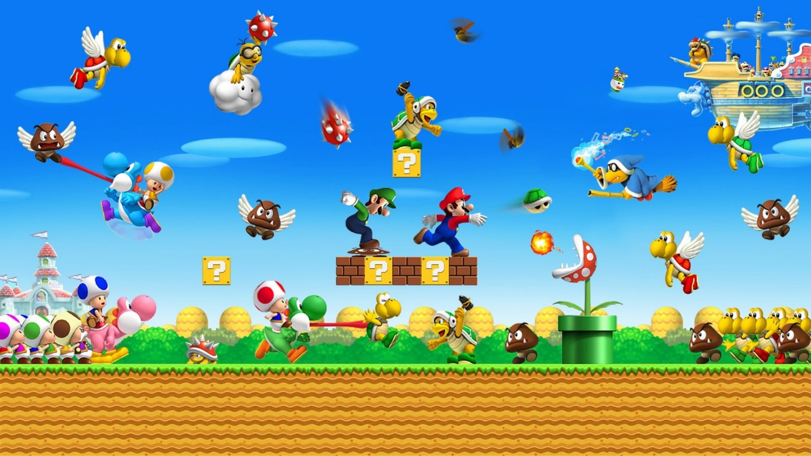Super Mario video game Yoshi bowser Nintendo digital art 2k