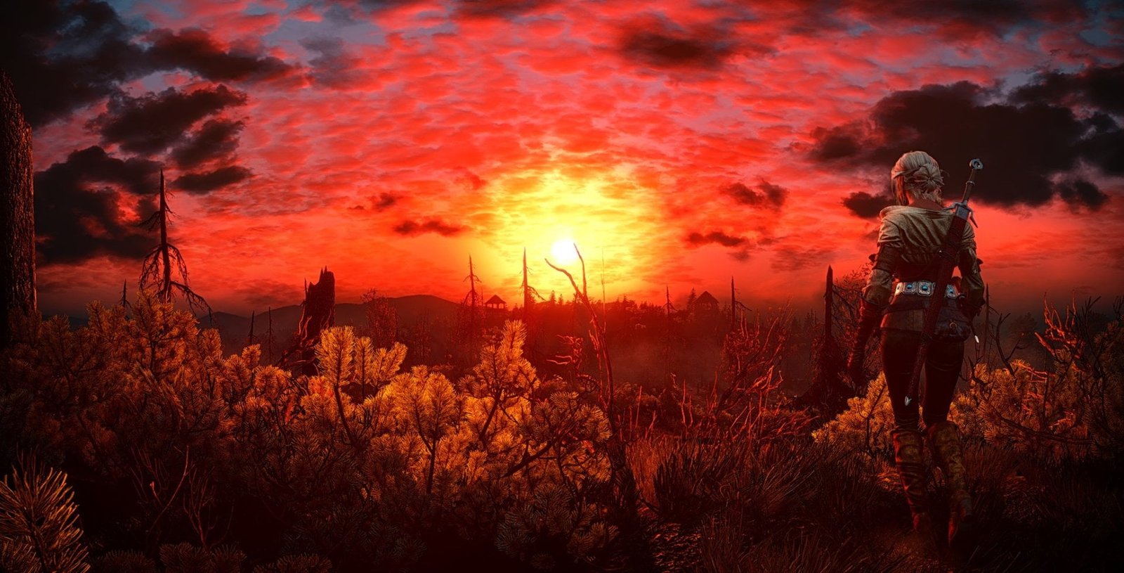 The Witcher 3 Wild Hunt Ciri sky 2k