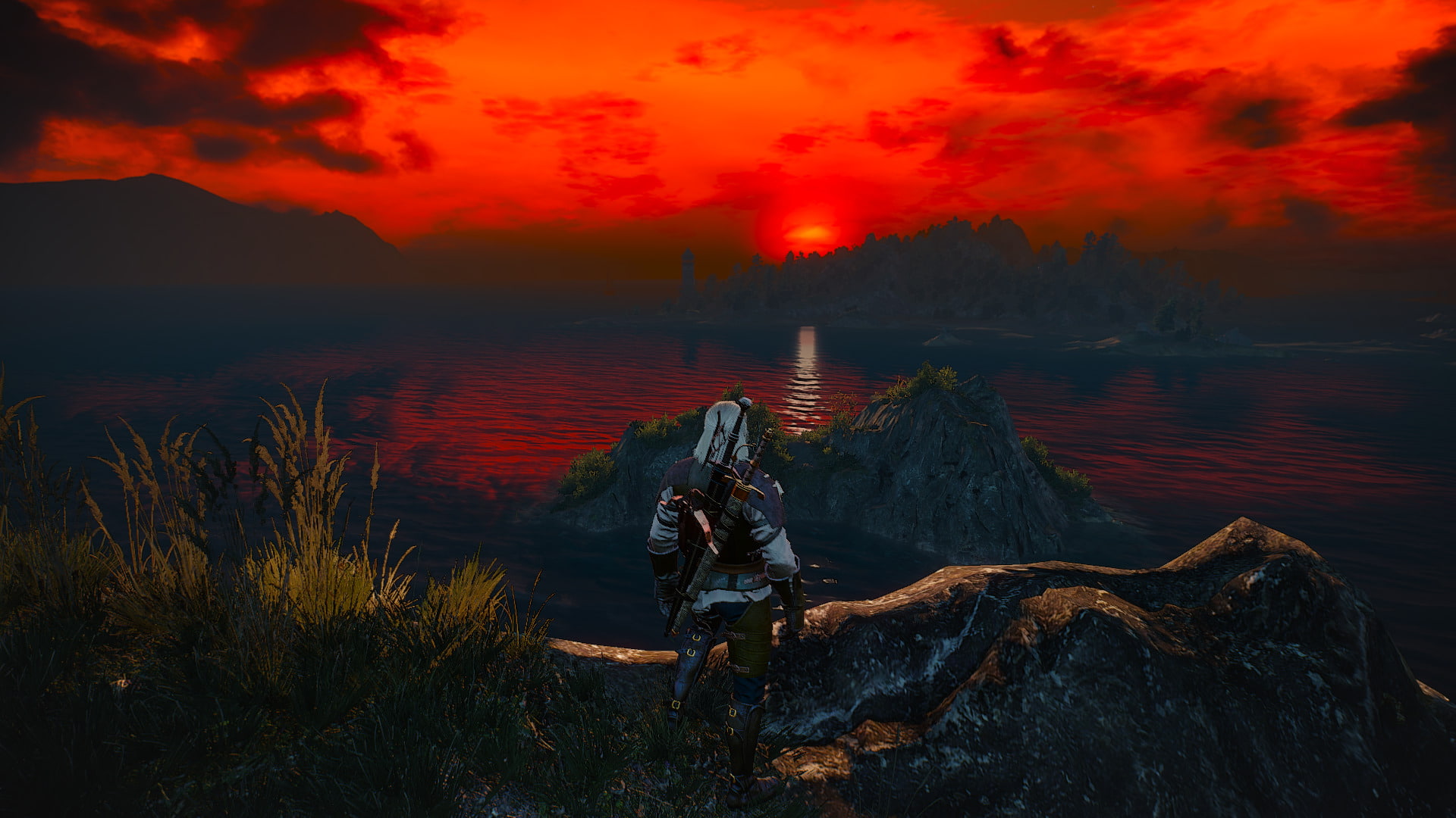 The Witcher 3 Wild Hunt Geralt of Rivia Sunset 2k