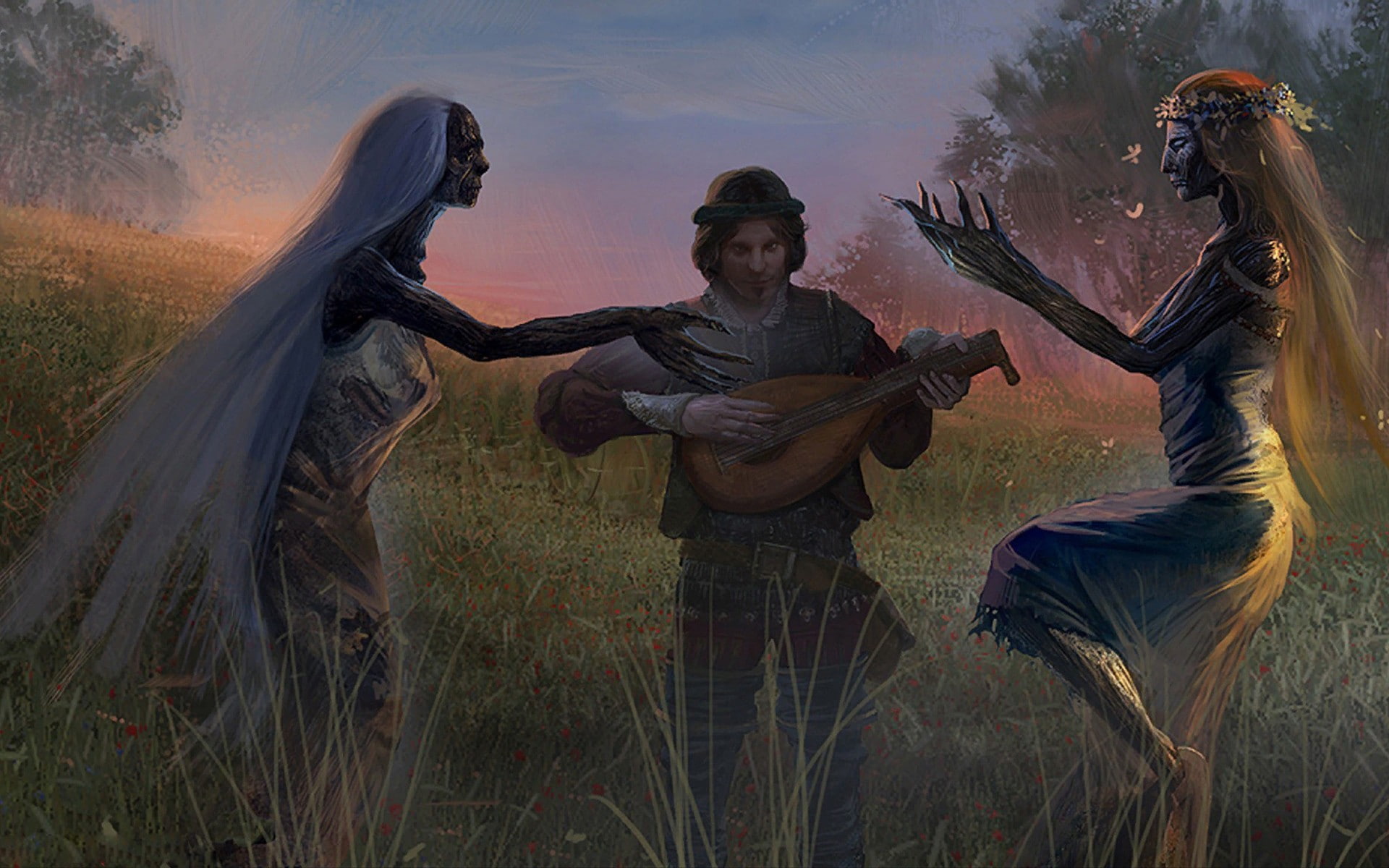 video games artwork The Witcher Dandelion character Jaskier 2k