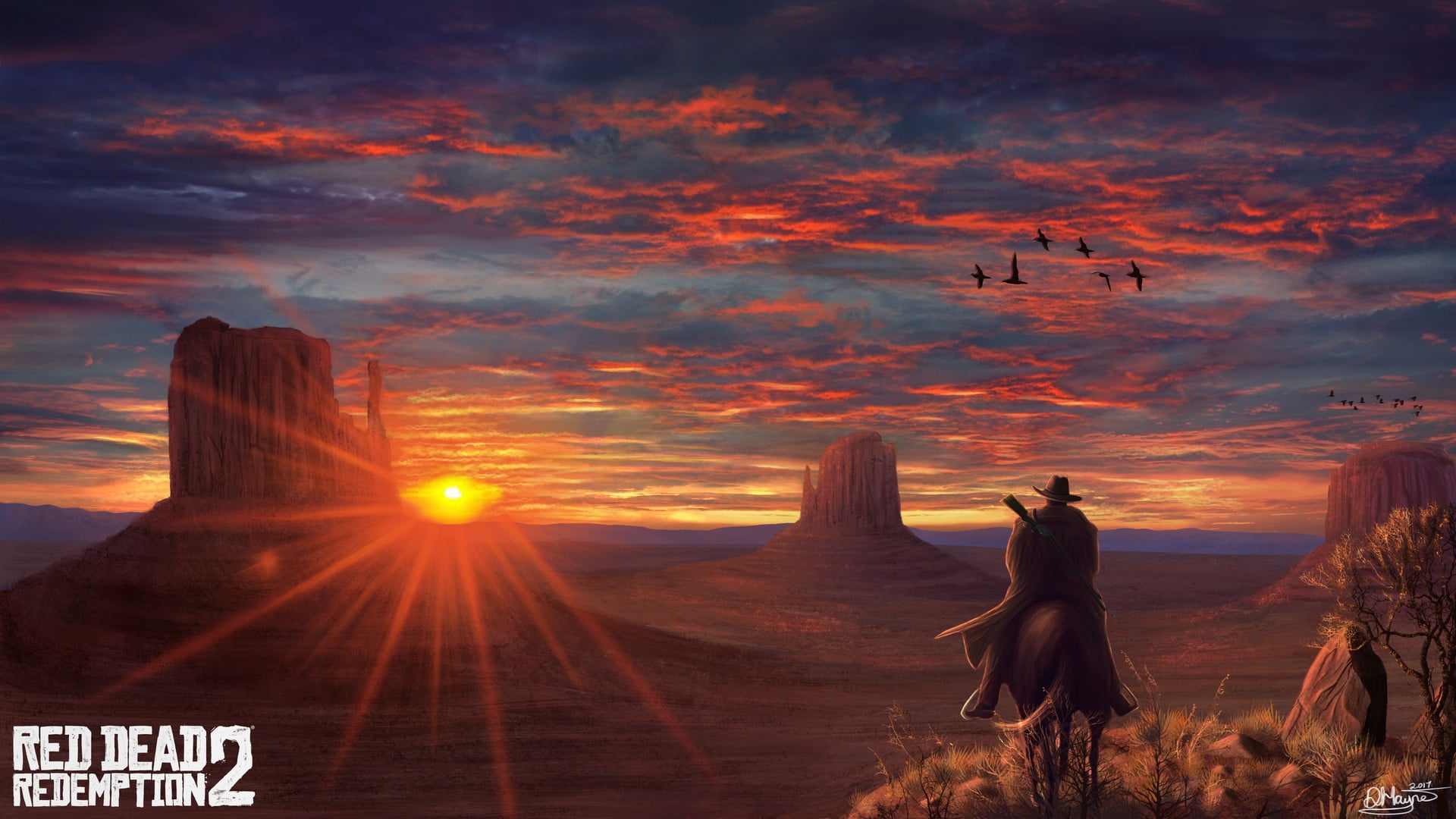 video games Red Dead Redemption 2 sunlight sky Video Game Art 2k