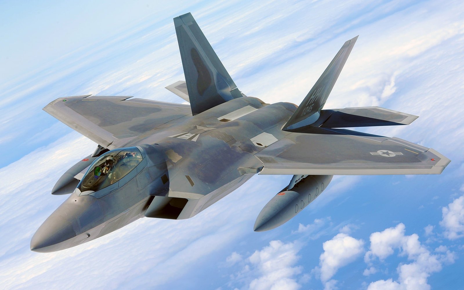 gray jet plane F 22 Raptor military aircraft US Air Force 2k