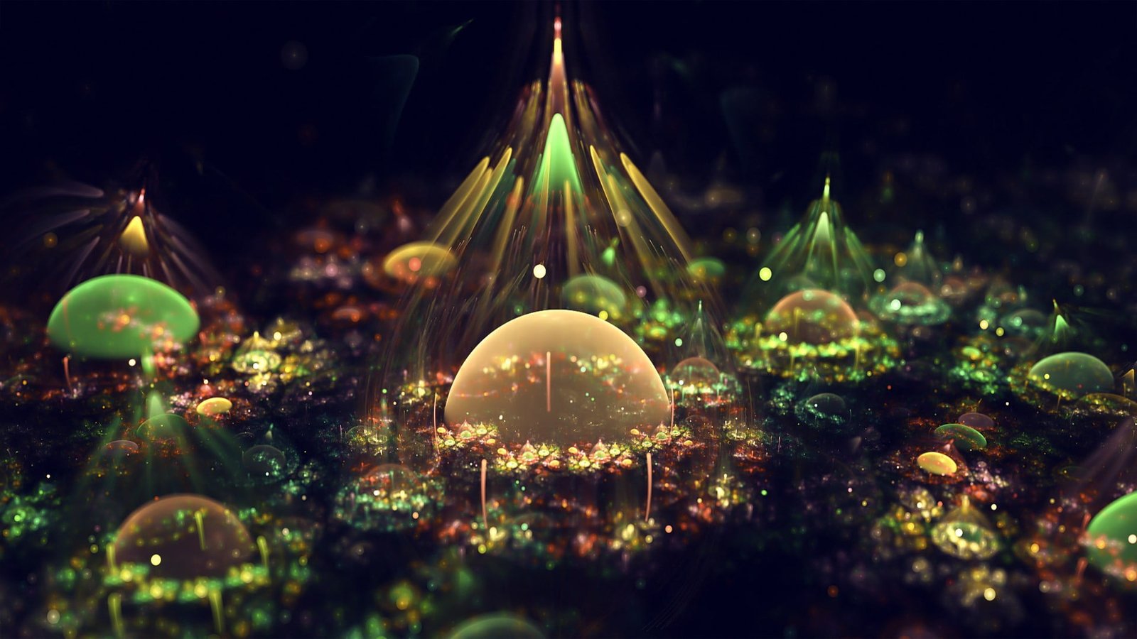 green and white light digital wallpaper abstract artwork fantasy art 2k