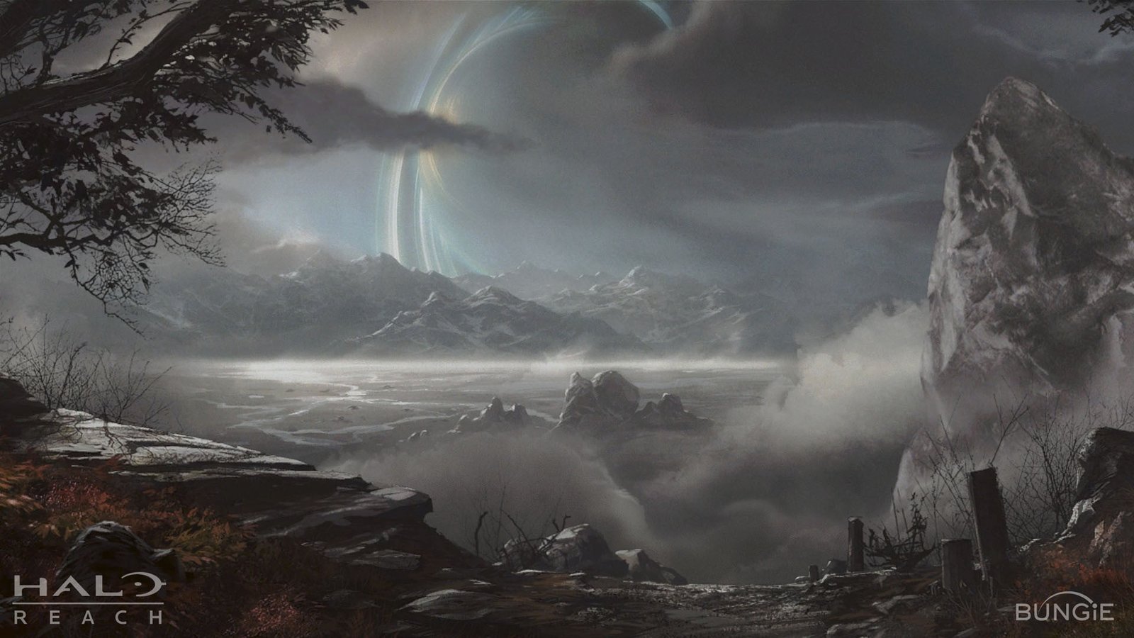 Halo Reach digital wallpaper nature beauty in fog scenics 2k