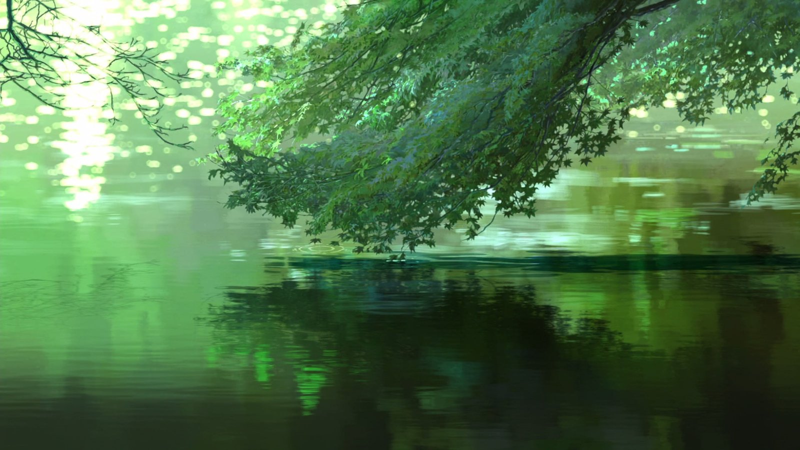 green leafed plant Makoto Shinkai anime trees The Garden of Words 2k