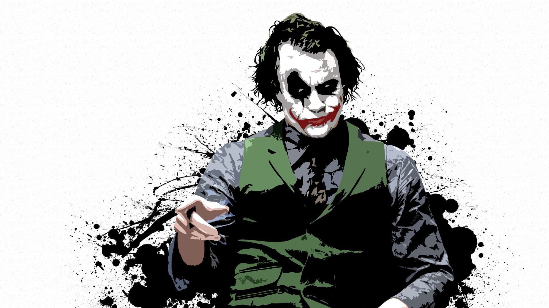Health Ledger Joker illustration The Dark Knight paint splatter 43 2k