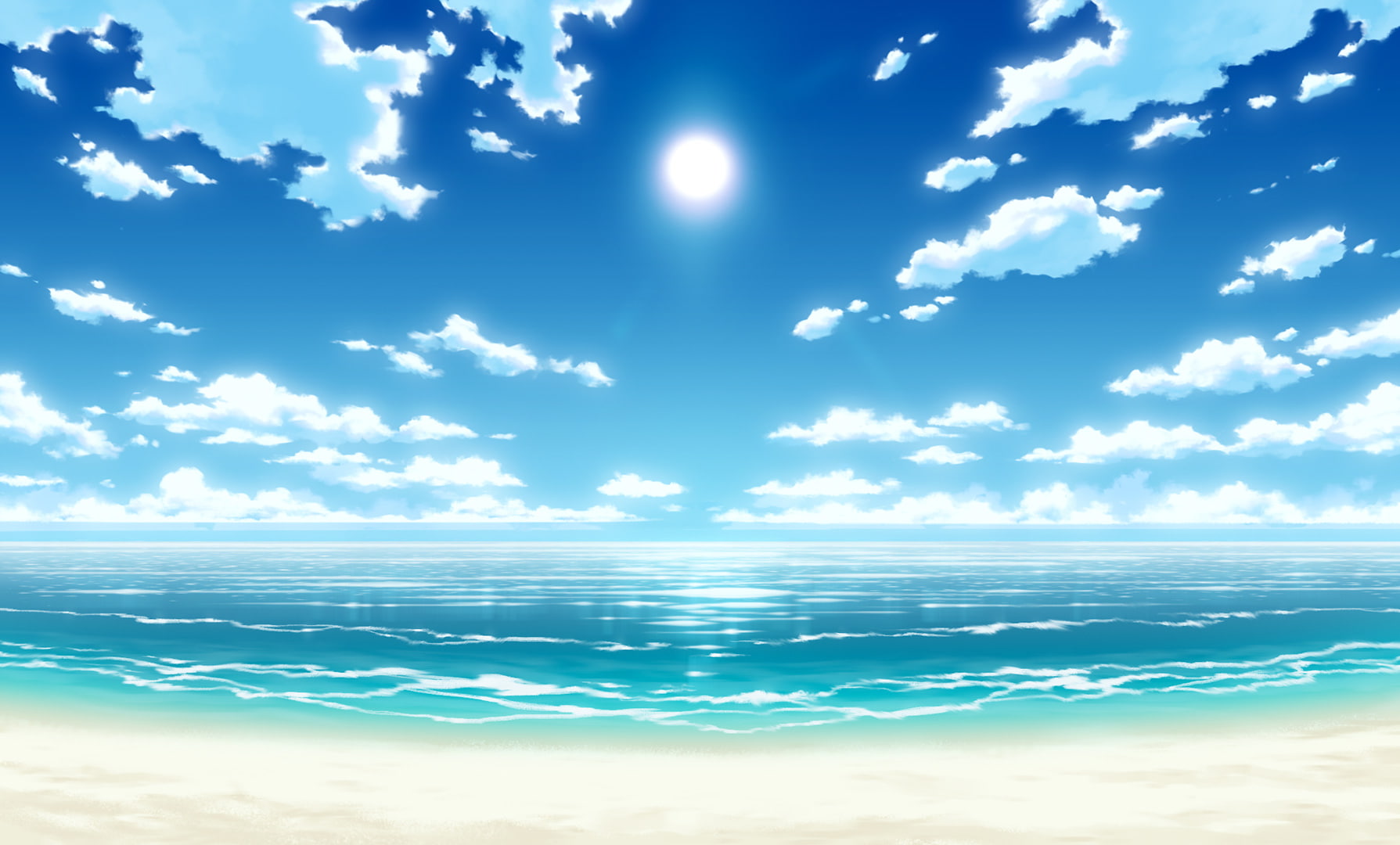 Light Fairytail artwork sky Sun beach nature 2k