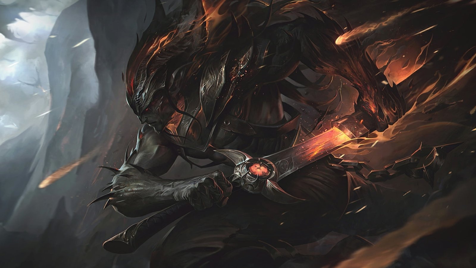 man holding sword game application screenshot Yasuo League of Legends 2k