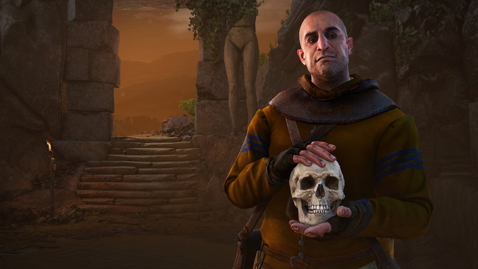 men's brown jacket and human white skull The Witcher 3 Wild Hunt 2k