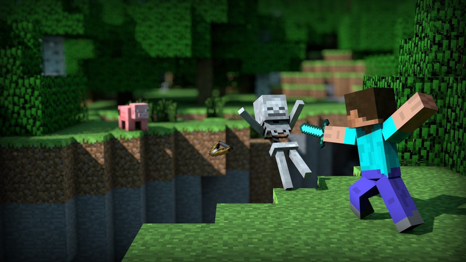 Minecraft illustration two boy's playing video games 2k
