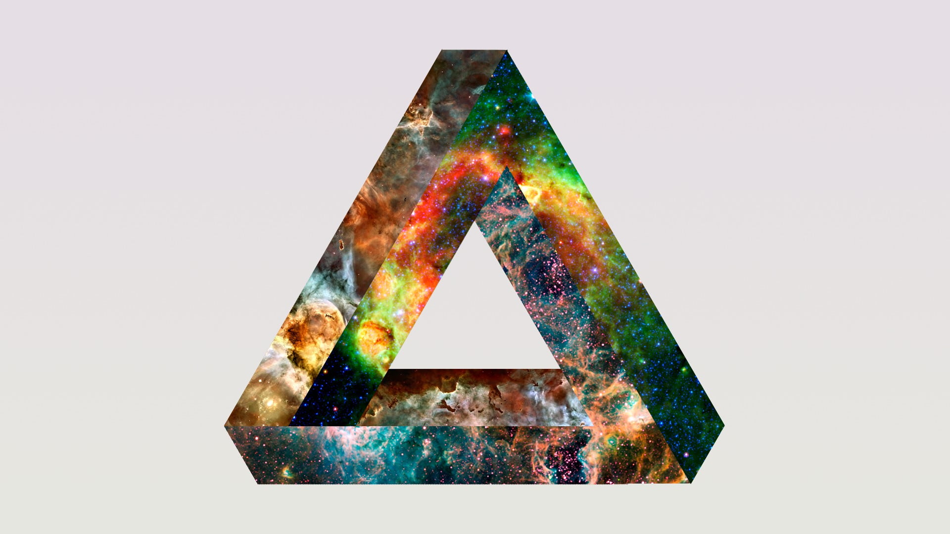 multicolored triangle wallpaper Penrose space simple background 2k