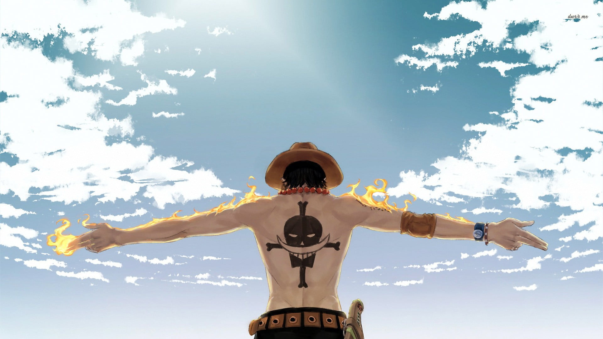One Piece Portgas D Ace anime sky famous Place statue outdoors 2k