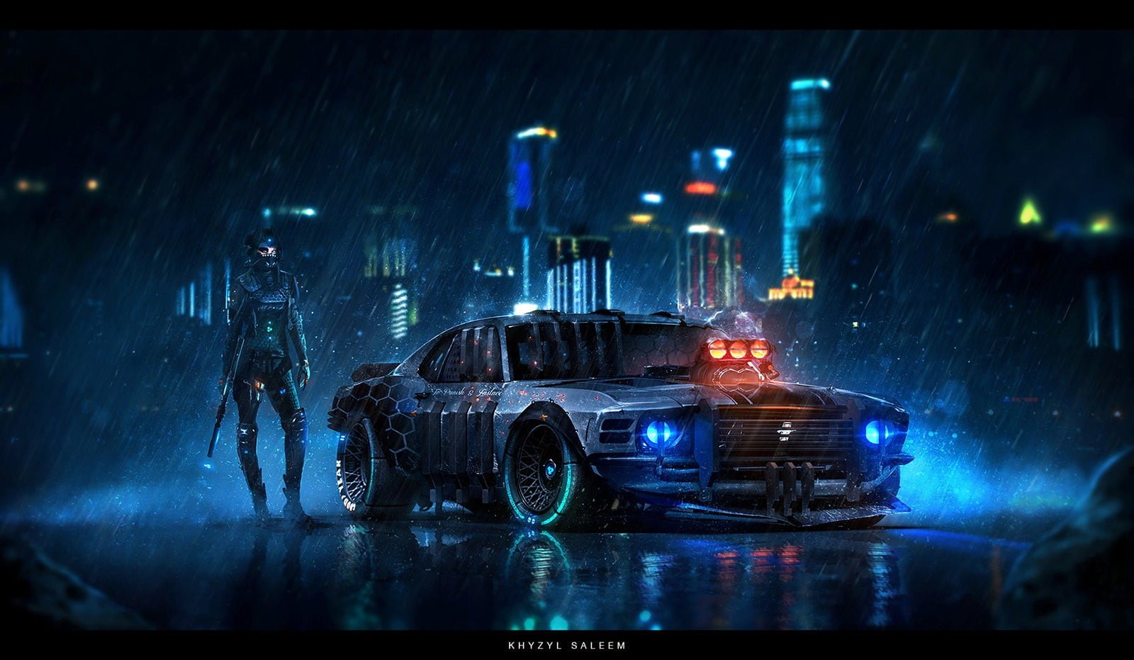 person standing beside car wallpaper Ford Mustang Khyzyl Saleem 2k